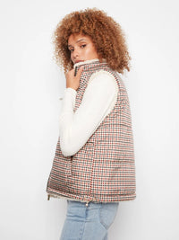 REVERISBLE PLAID SHERPA VEST-CHARLIE B