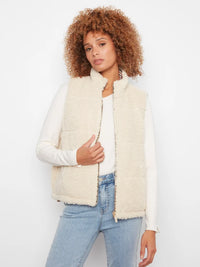REVERISBLE PLAID SHERPA VEST-CHARLIE B