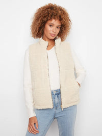 REVERISBLE PLAID SHERPA VEST-CHARLIE B
