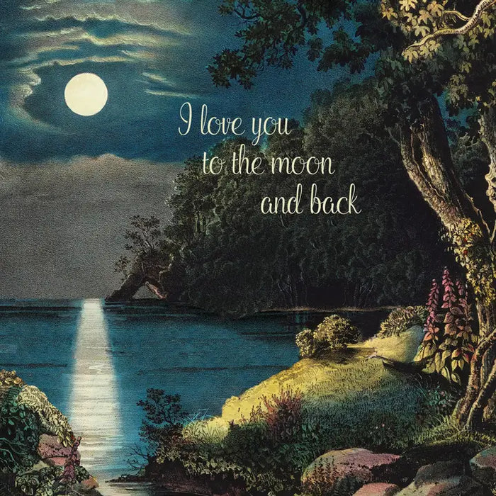 I LOVE YOU TO THE MOON GREETING CARD-P.FLYNN