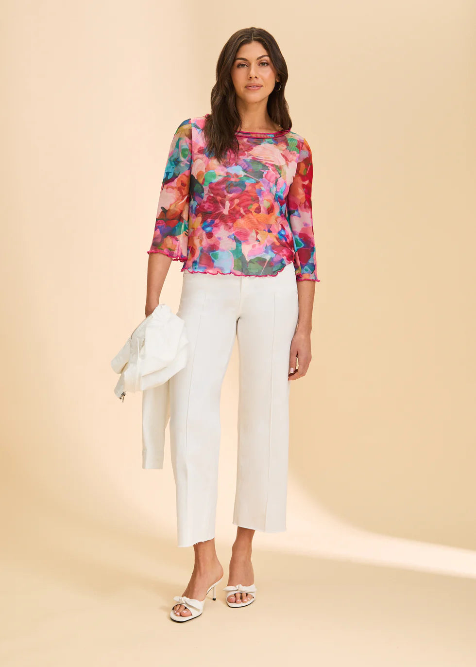 STEPHANIE BOAT NECK MESH TOP-FDJ FRENCH DRESSING