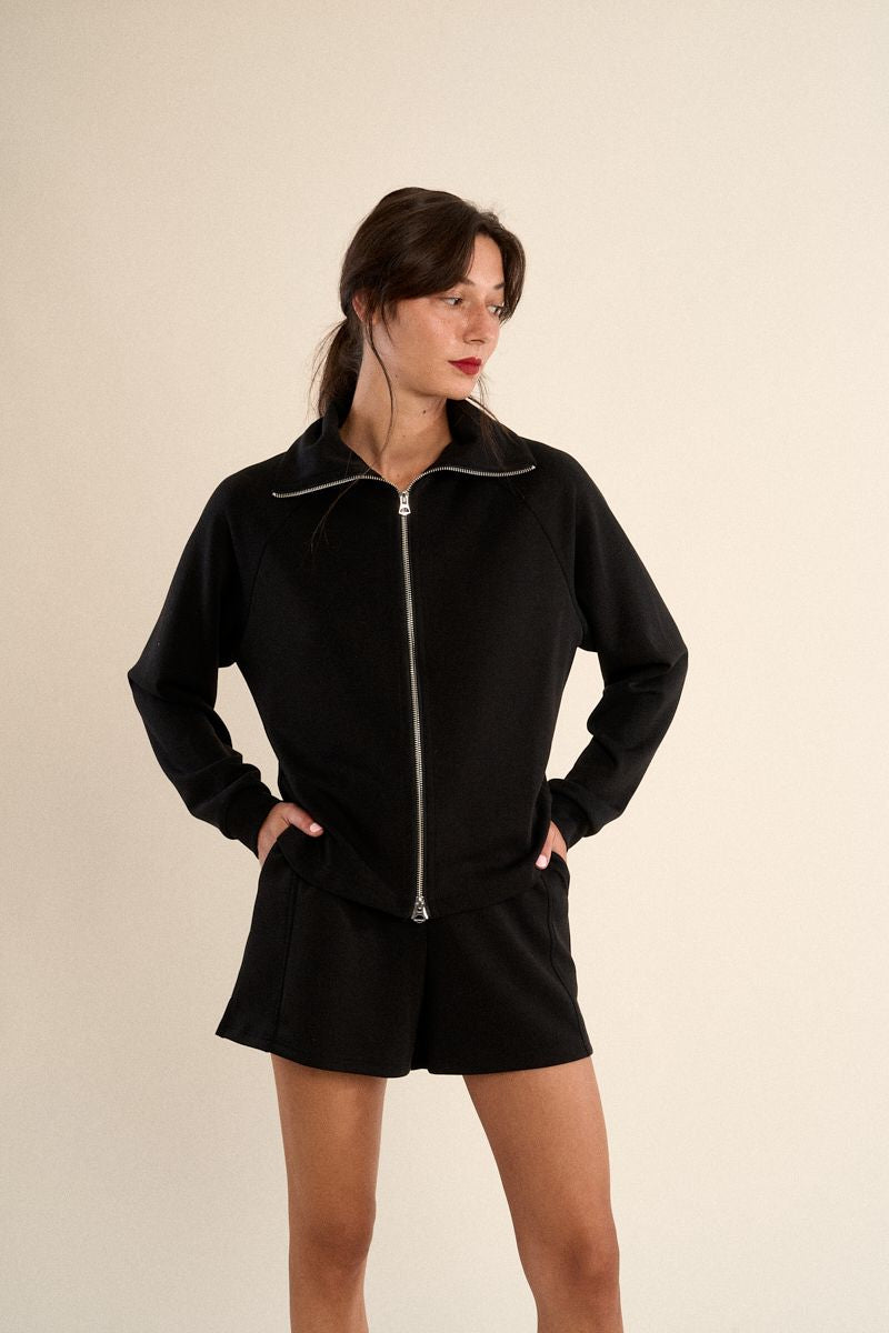 DORA ZIP JACKET-BLACK-GABRIELLE BY MOLLY BRACKEN