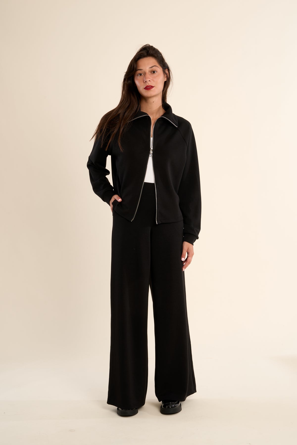 DORA ZIP JACKET-BLACK-GABRIELLE BY MOLLY BRACKEN