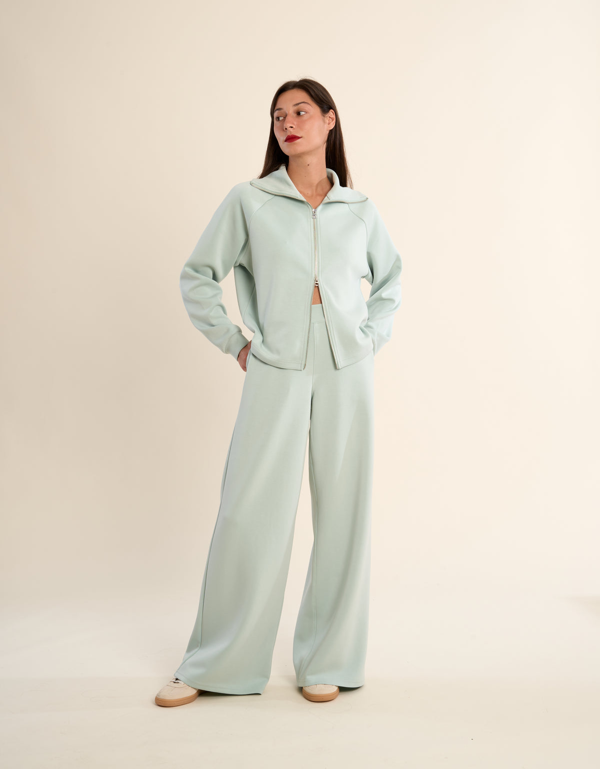 DORA ZIP JACKET-SAGE-GABRIELLE BY MOLLY BRACKEN