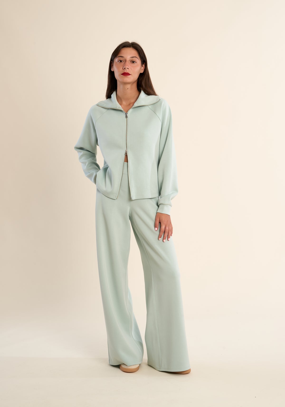 DORA ZIP JACKET-SAGE-GABRIELLE BY MOLLY BRACKEN