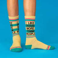 I LIKE DOGS MORE THAN PEOPLE GYM CREW SOCKS-GUMBALL POODLE
