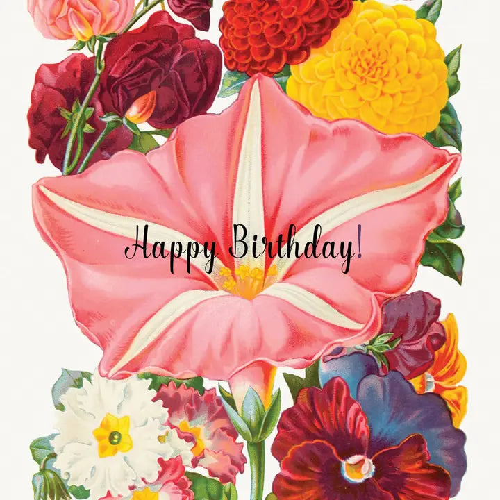 HAPPY BIRTHDAY FLOWERS GREETING CARD-P.FLYNN