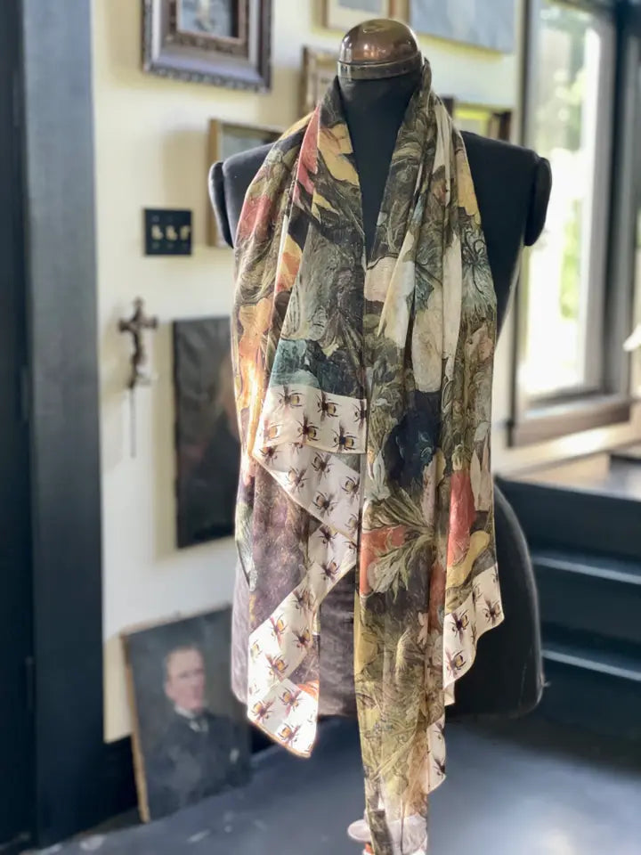 I DREAM IN FLOWERS & BEES BOHEMIAN BAMBOO SCARF-MARKET OF STARS