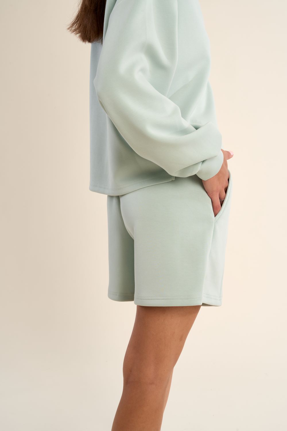 EDIE HALF SIP TOP-SAGE-GABRIELLE BY MOLLY BRACKEN