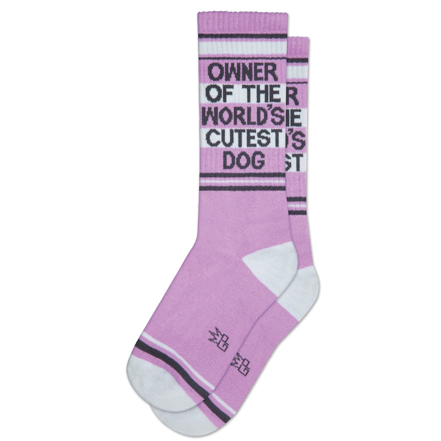 OWNER OF THE WORLD'S CUTEST DOG GYM CREW SOCKS-GUMBALL POODLE