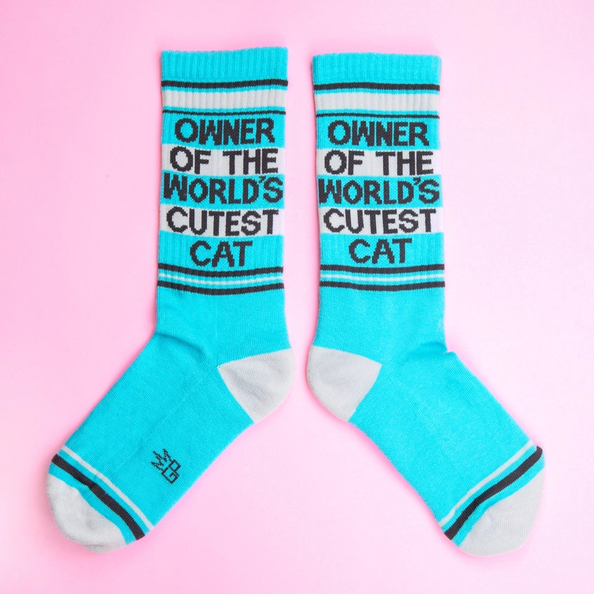 OWNER OF THE WORLD'S CUTEST CAT GYM CREW SOCKS-GUMBALL POODLE