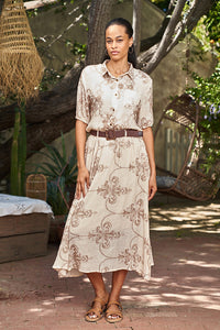 EMBROIDERED TOP/SKIRT SET-NATURAL-PAPARAZZI