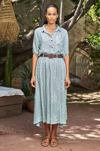EMBROIDERED TOP/SKIRT SET-MINT-PAPARAZZI