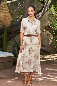 EMBROIDERED TOP/SKIRT SET-NATURAL-PAPARAZZI