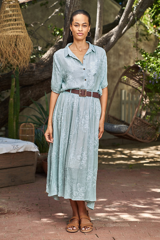 EMBROIDERED TOP/SKIRT SET-MINT-PAPARAZZI