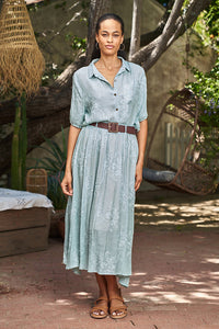 EMBROIDERED TOP/SKIRT SET-MINT-PAPARAZZI
