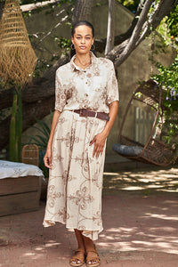 EMBROIDERED TOP/SKIRT SET-NATURAL-PAPARAZZI