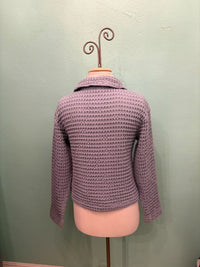 L/S WAFFLE KNIT SWING CROP JACKET-MODODOC