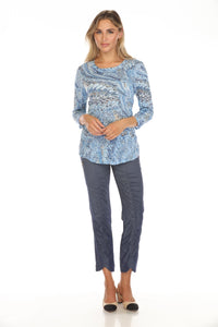 OCEAN SPLASH ROUND NECK TOP-CARINE