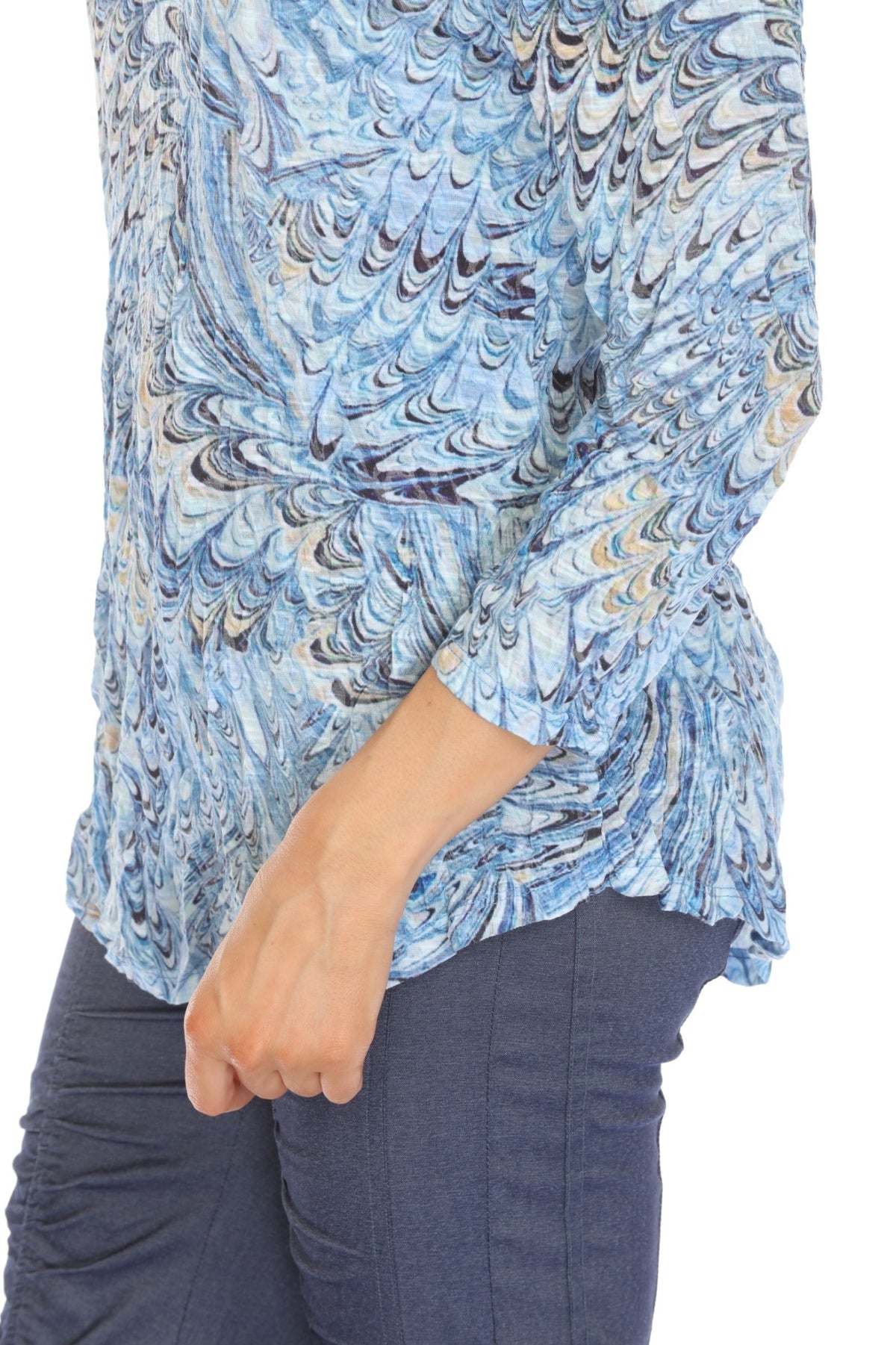 OCEAN SPLASH ROUND NECK TOP-CARINE