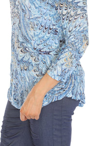 OCEAN SPLASH ROUND NECK TOP-CARINE