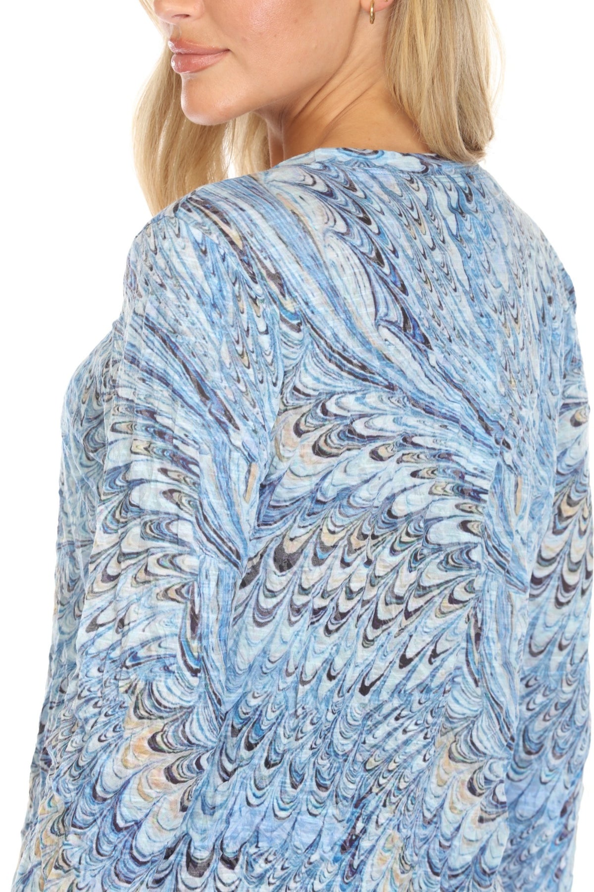 OCEAN SPLASH ROUND NECK TOP-CARINE