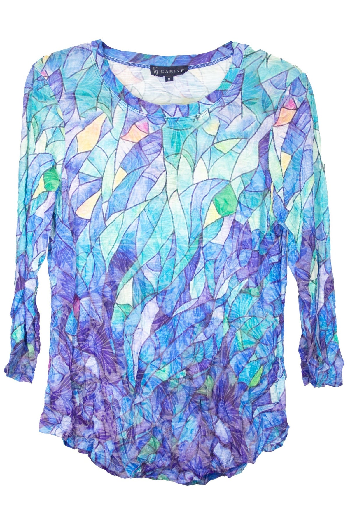 GLASS MOSAIC ROUND NECK TOP-CARINE