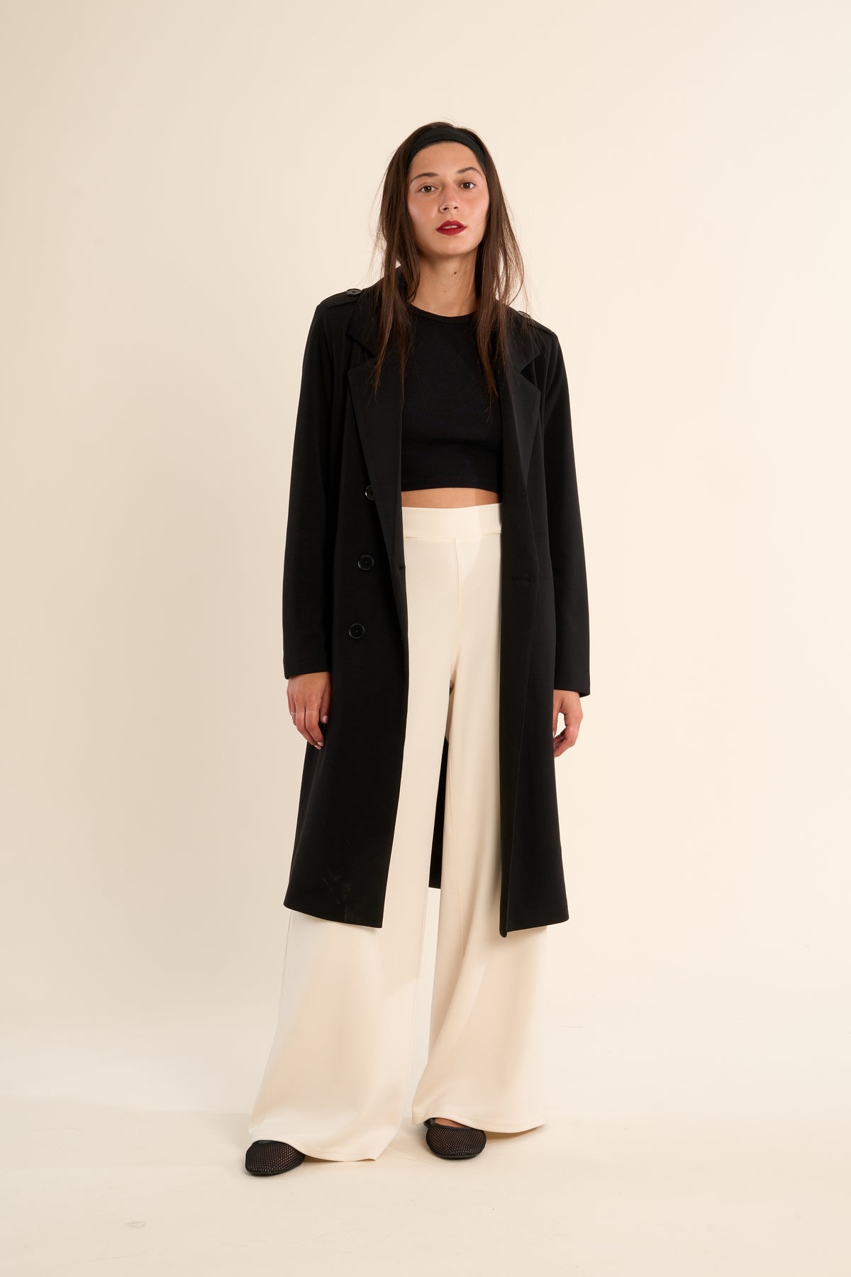 GEORGIA DOUBLE BREASTED TOPPER COAT-BLACK-GABRIELLE BY MOLLY BRACKEN