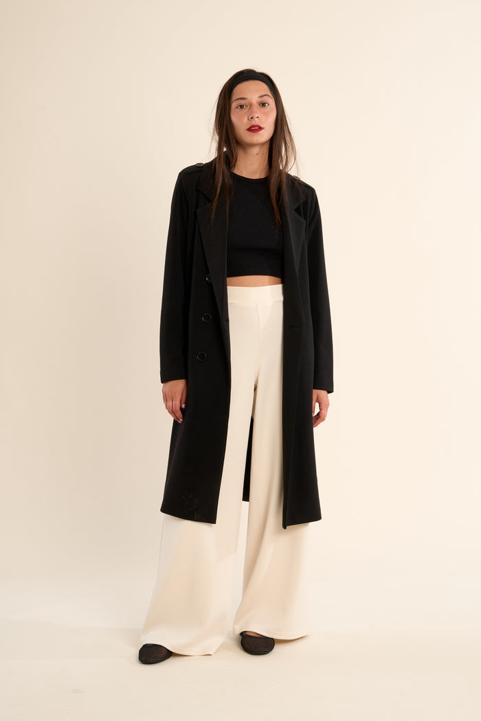 GEORGIA DOUBLE BREASTED TOPPER COAT-BLACK-GABRIELLE BY MOLLY BRACKEN