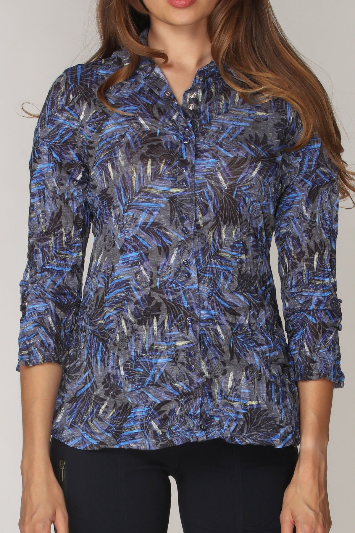INDIGO CANOPY-SABRINA SHIRT-CARINE APPAREL