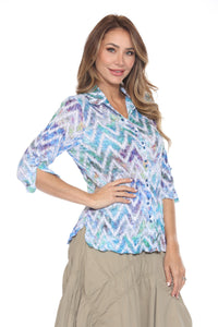 CHEVRON HAZE-SABRINA SHIRT-CARINE APPAREL