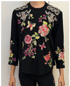 MADDY CONTRAST SEAM HEM-BLACK-JOHNNY WAS