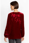 JUNIE VELVET RELAXED BLOUSE-RICH RED-JOHNNY WAS