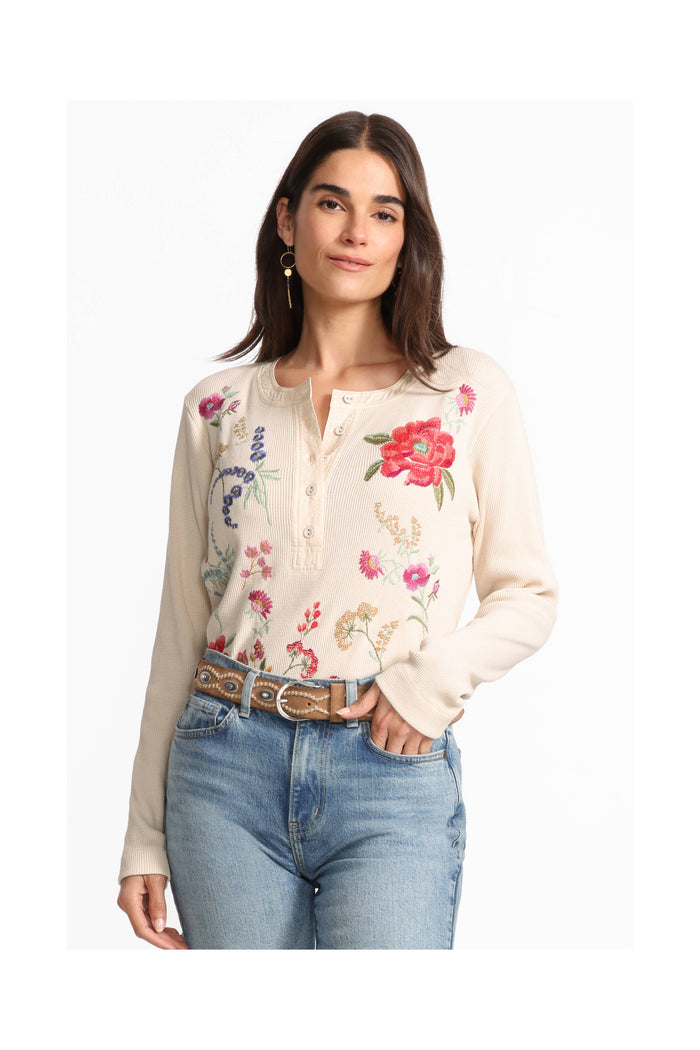 MIXED MEDIA HENLEY THERMAL-MAYRA-SHELL-JOHNNY WAS