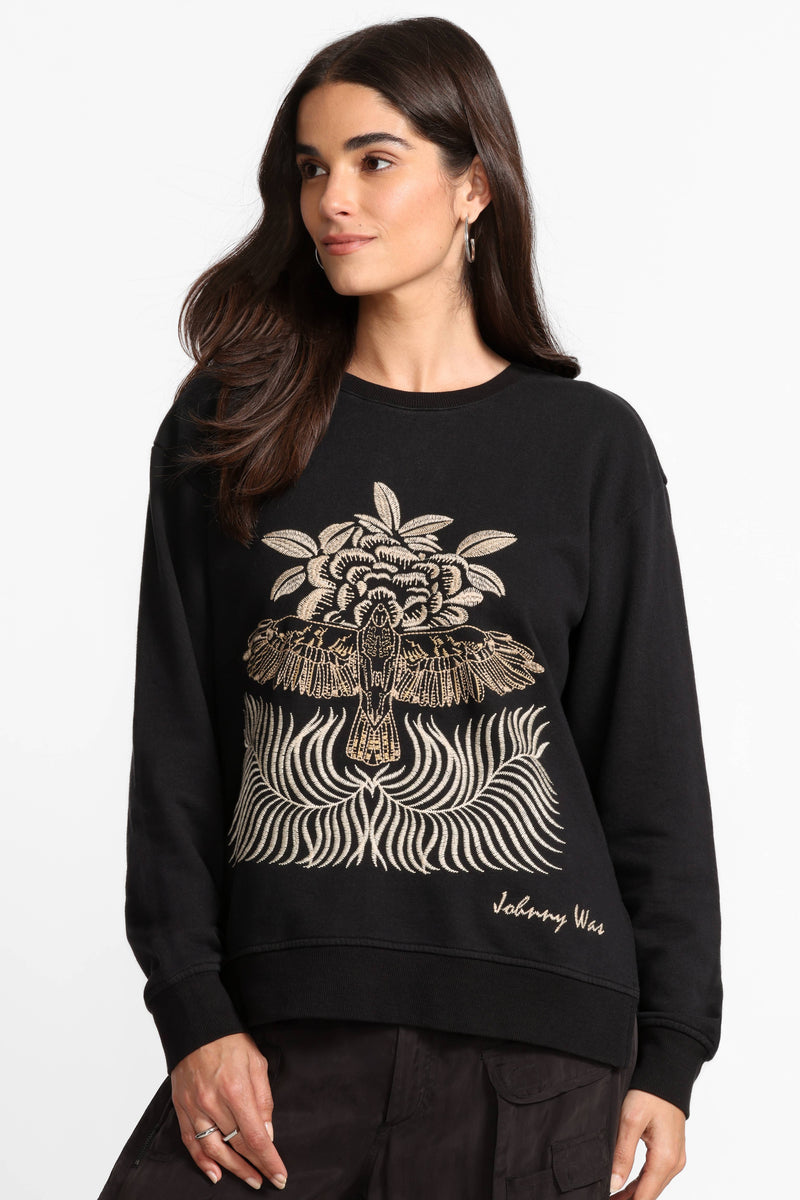 PAJARO SWEATSHIRT-BLACK-JOHNNY WAS