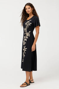FLUTTER SLEEVE KNIT DRESS-ELOWEN-JOHNNY WAS