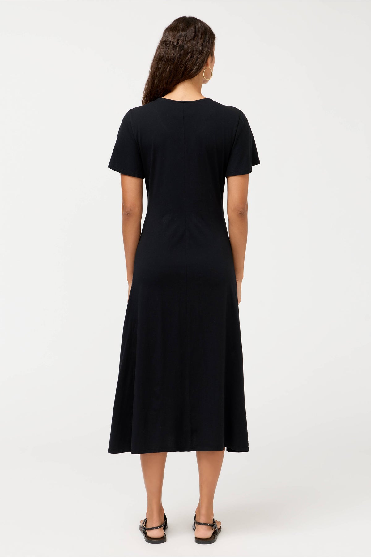 FLUTTER SLEEVE KNIT DRESS-ELOWEN-JOHNNY WAS