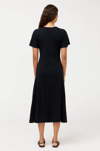 FLUTTER SLEEVE KNIT DRESS-ELOWEN-JOHNNY WAS
