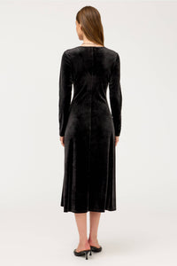 VIRELLE V-NECK VELOUR DRESS-JOHNNY WAS