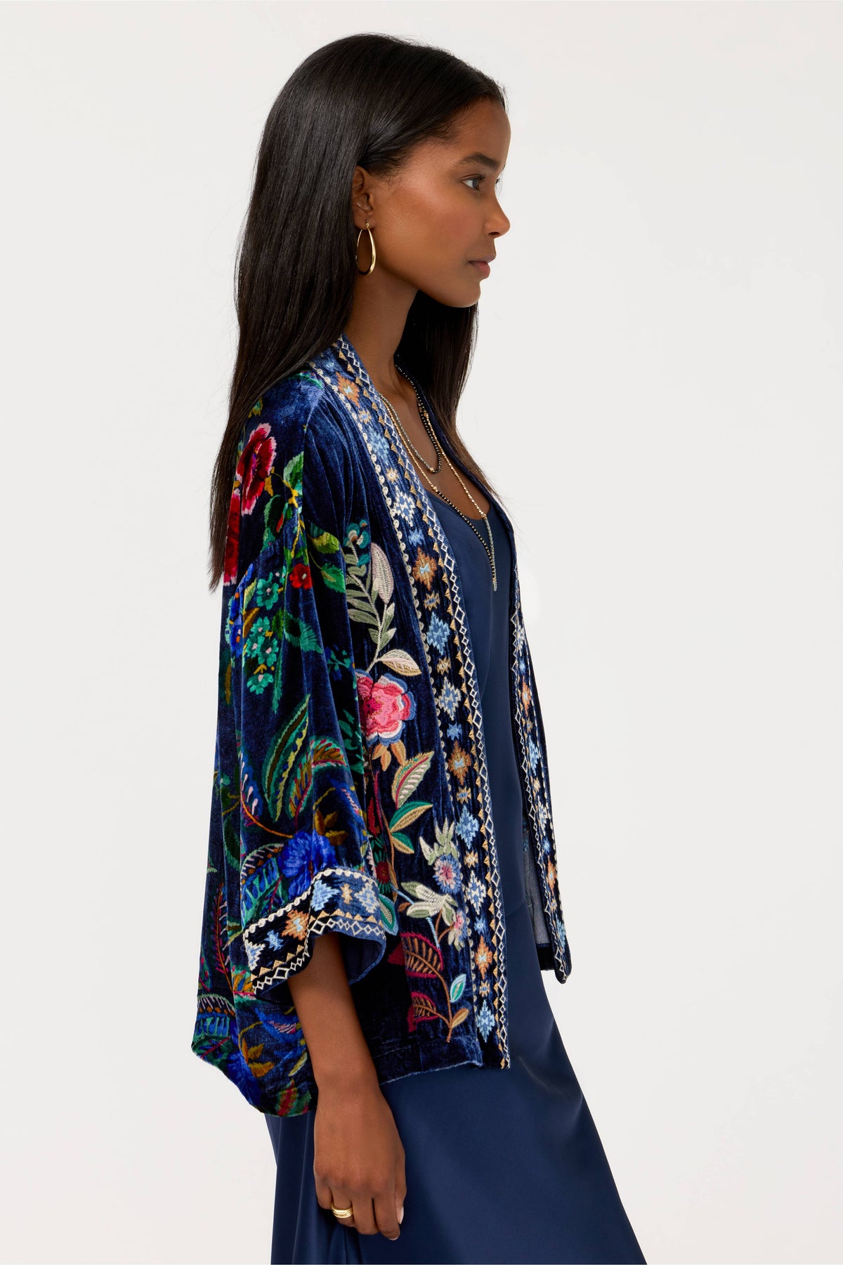 VELVET CROPPED KIMONO-ISOLEI PRINT-JOHNNY WAS