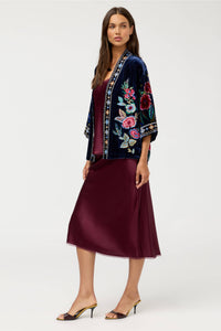 VELVET CROPPED KIMONO-ISOLEI PRINT-JOHNNY WAS