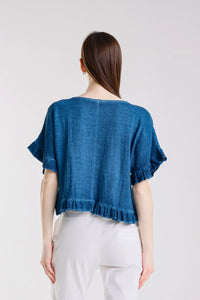 KINSLEE RUFFLE TOP-ONE SIZE-TEES BY TINA