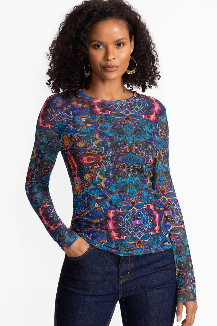 NATALIE LONG SLEEVE MESH TEE-OTTALIE-JOHNNY WAS