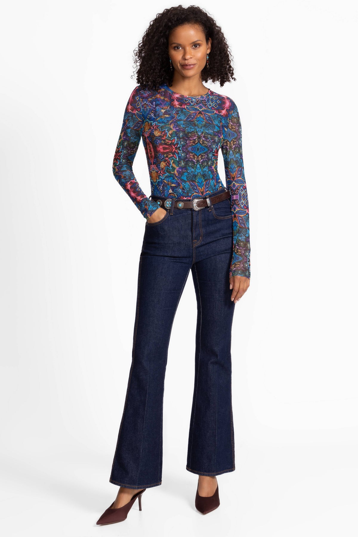 NATALIE LONG SLEEVE MESH TEE-OTTALIE-JOHNNY WAS