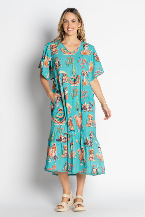ARRIBA MINI FRIDA DRESS-MIST-LULA LIFE