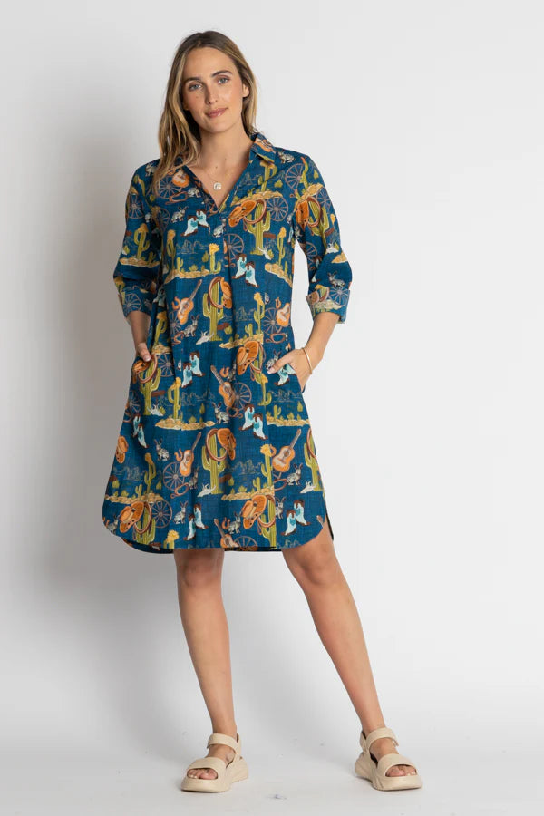 PRAIRIE SHIRTDRESS-NAVY-LULA LIFE