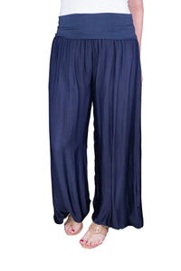 MERCEDES FOLDOVER WAIST SILK PANT-ONE SIZE-TEES BY TINA