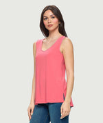 CUT AND SEW SCOOP NECK V BACK TANK-CORAL-LAST TANGO
