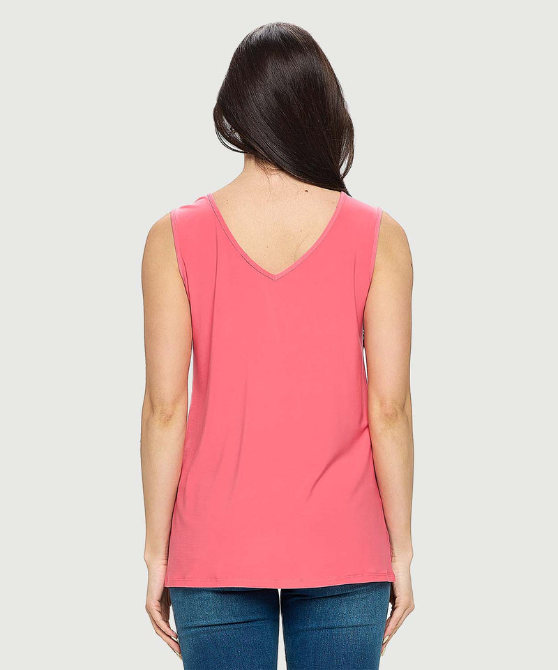 CUT AND SEW SCOOP NECK V BACK TANK-CORAL-LAST TANGO