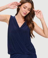 V-NECK DRAPE TANK-NAVY-LAST TANGO